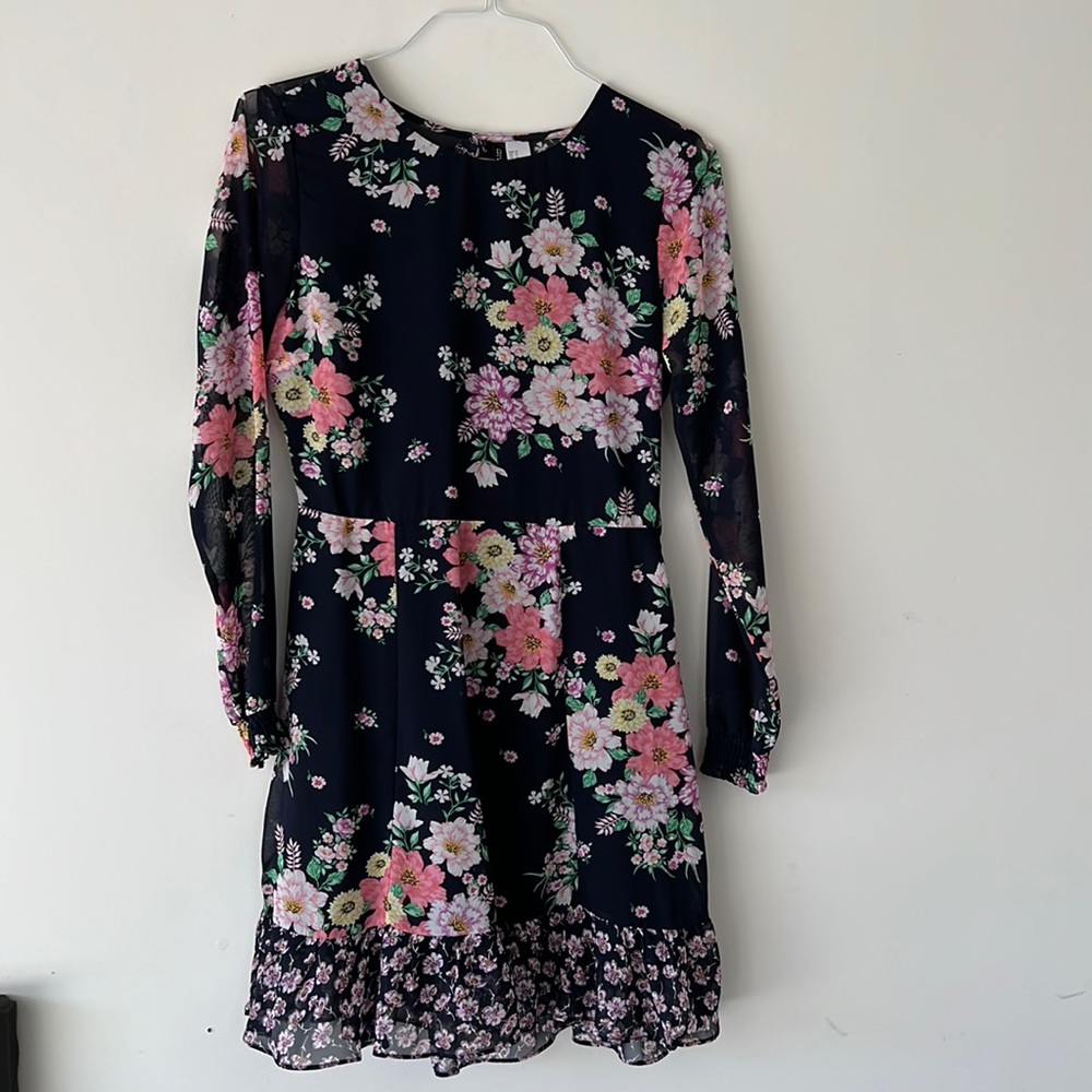 Long sleeve open back dress